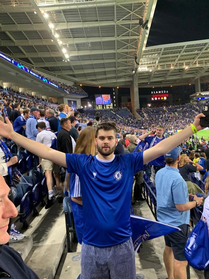 Alex celebrating at the Champions League final in Porto