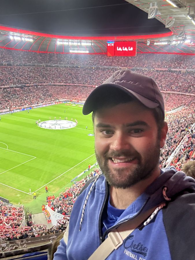 Alex on a Chelsea away day in Munich